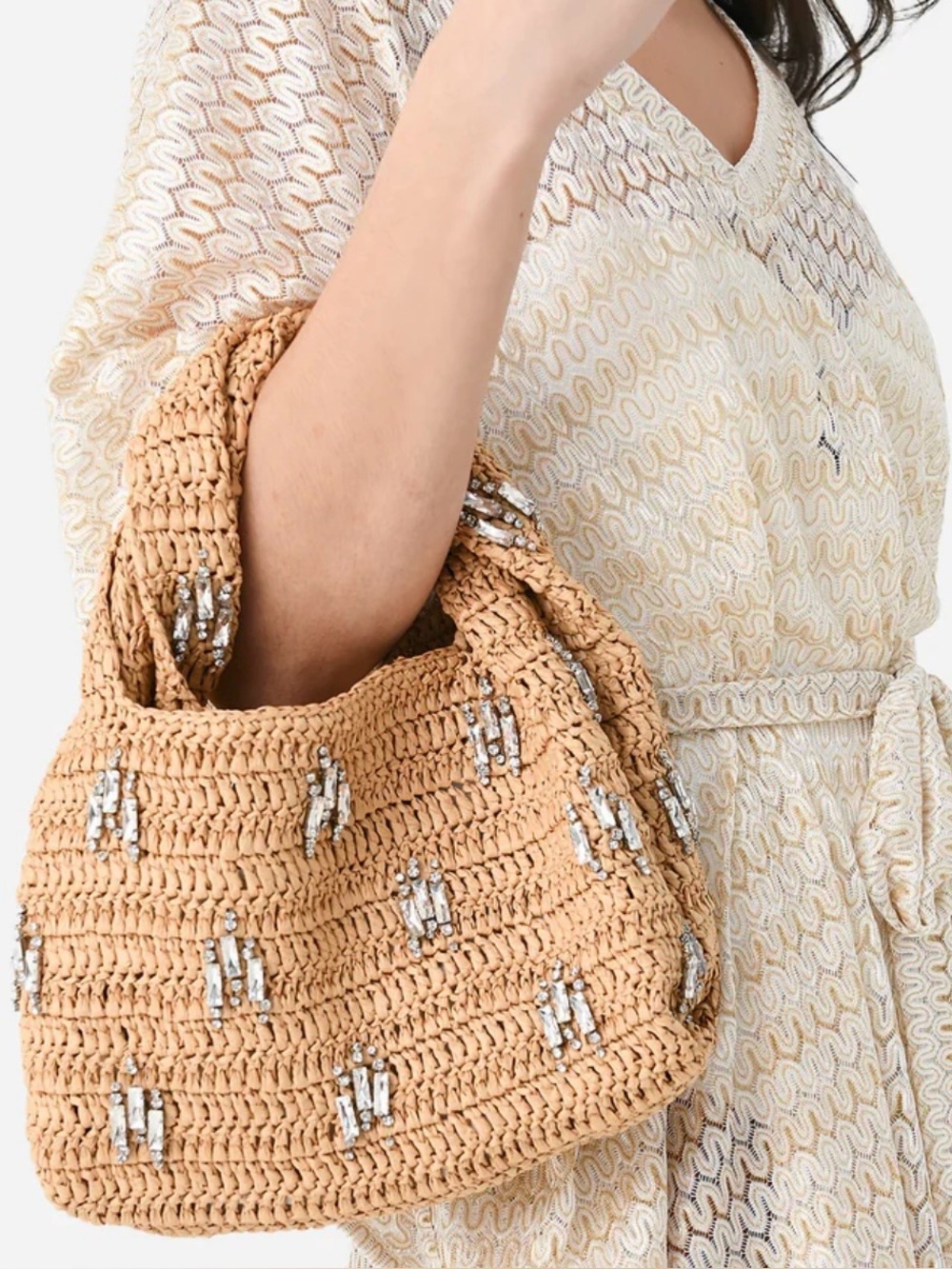 A.L.C. Parker embellished raffia bag